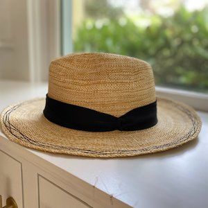 Lola Hats Rise N Shine Sun Hat in Oatmeal with Black Ribbon